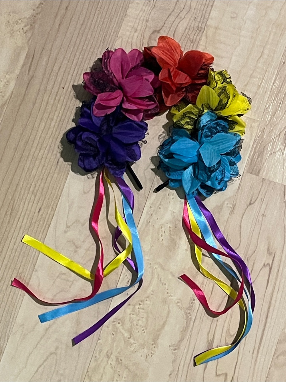 Dia de los Muertos Flower Crown Headband NWT Colorful Floral Day of the Dead